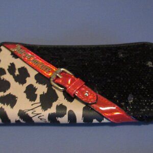 Juicy Couture Large Zip Around Clutch Wallet Black